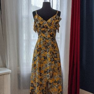 Yellow HiLow Midi dress